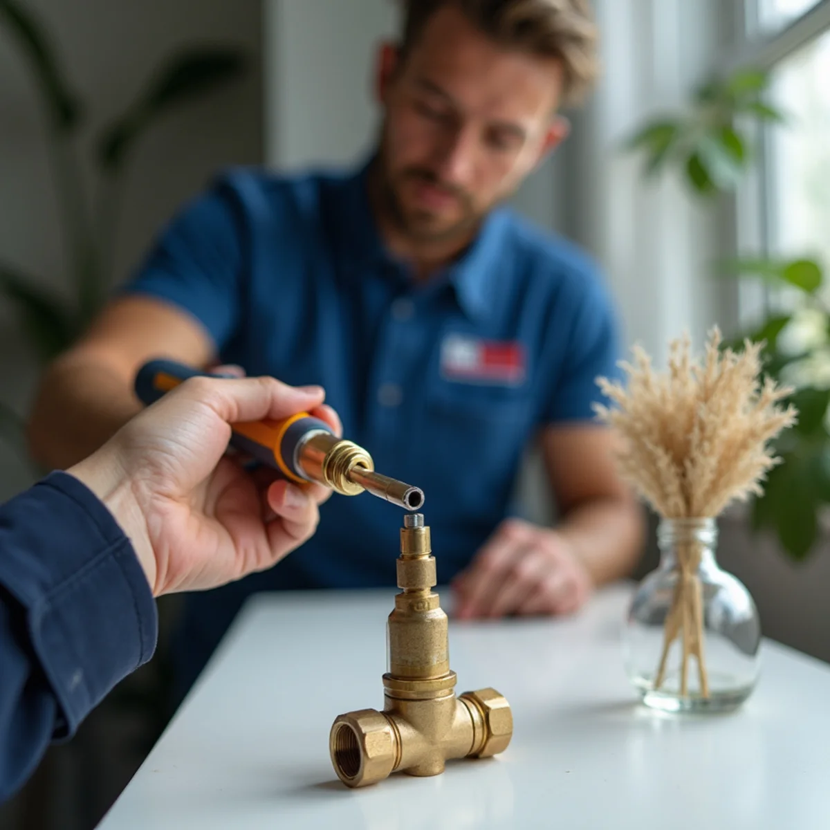 Electronic heated-diode refrigerant sniffer probe testing copper flare joint for micro leaks - Comfort SOS Guide