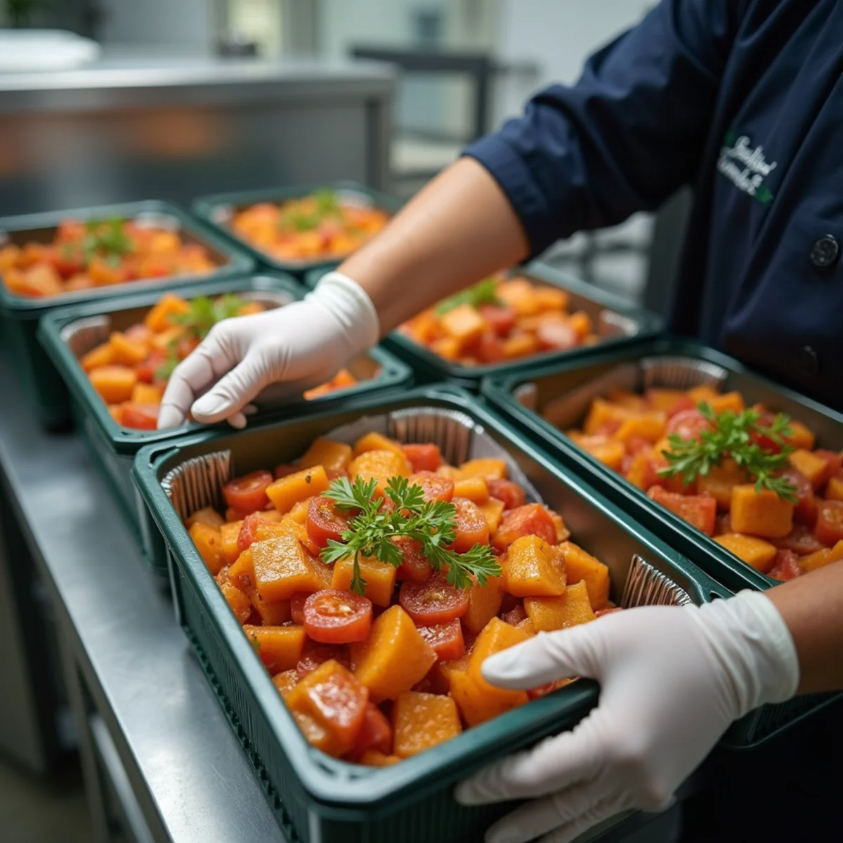 Commercial kitchen crates of food safely moved to backup refrigerated staging area - Comfort SOS Guide